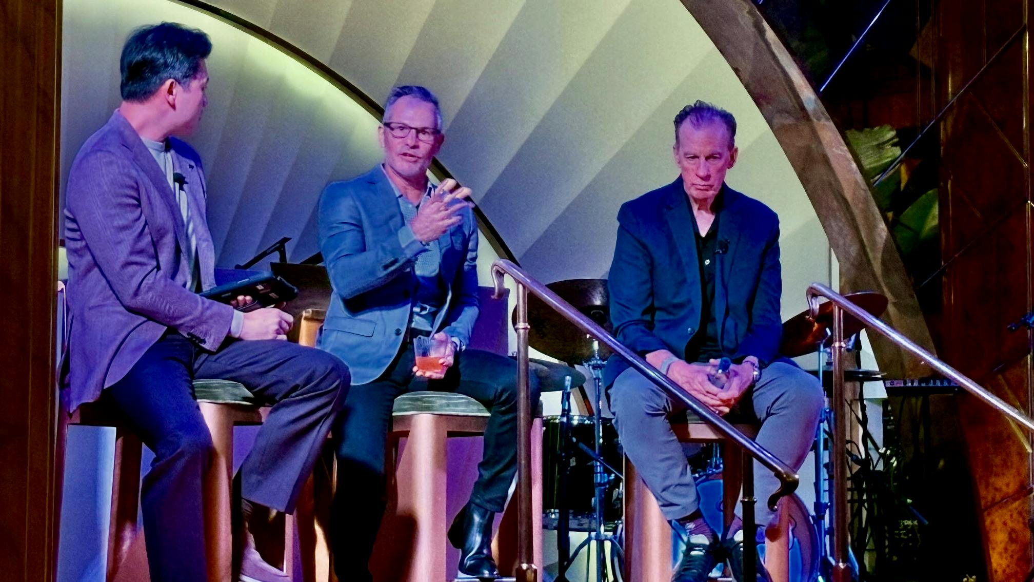 Darren Thomas, president and CEO of Sumitomo Rubber North America Inc. (pictured center at a recent meeting in Las Vegas, Nev.), told dealers that Sumitomo Rubber Industries Ltd. &ldquo;bought blue sky' when it acquired Dunlop.