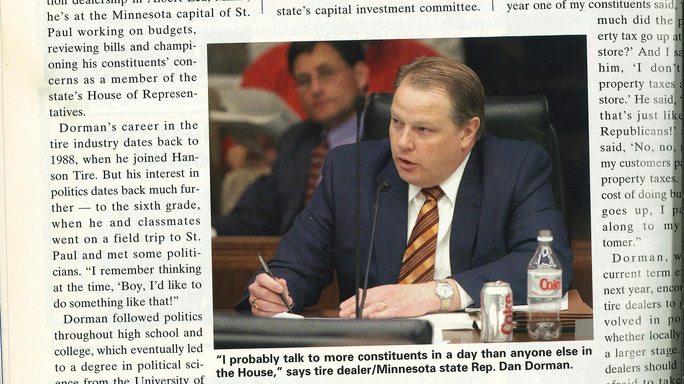 'Tire dealers should not be afraid to take positions on things,' Dan Dorman told MTD. 'Just because you disagree with a position doesn't mean people won't do business with you.'