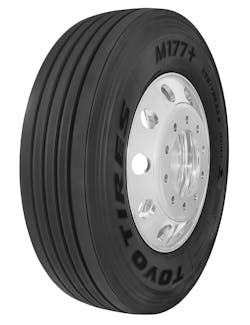 The new Toyo M177+ long haul steer tire builds 'upon the success of its predecessor, the M177,' according to Toyo Tire U.S.A. Corp. officials. The new Toyo M177+ long haul steer tire builds 'upon the success of its predecessor, the M177,' according to Toyo Tire U.S.A. Corp. officials.