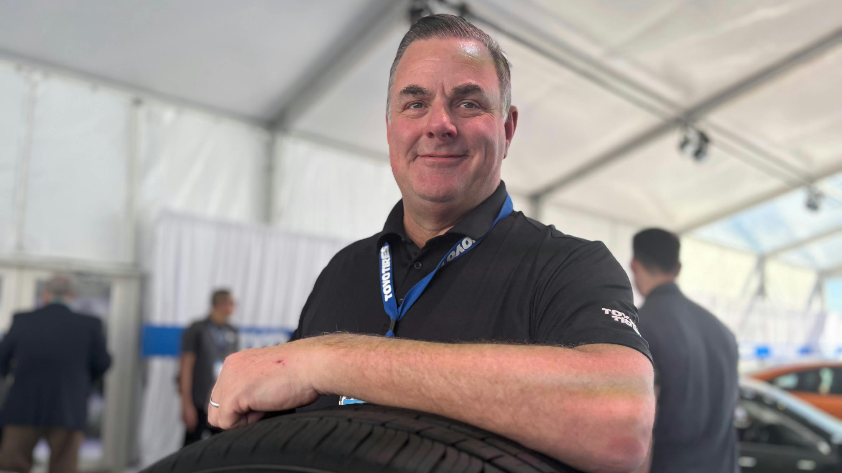 &ldquo;We just announced a $200 million investment in our Georgia plant to build more light truck tires here in the U.S.,' said Michael Graber, CEO, Toyo Tire U.S.A. Corp. (pictured at Toyo's Treadpass area during last month's SEMA Show.)