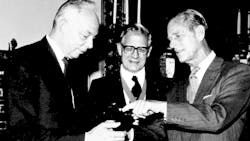 The ultimate goal of economic development, said Francois Michelin (pictured, left), “is to show man that there is something that transcends him.” The ultimate goal of economic development, said Francois Michelin (pictured, left), “is to show man that there is something that transcends him.”