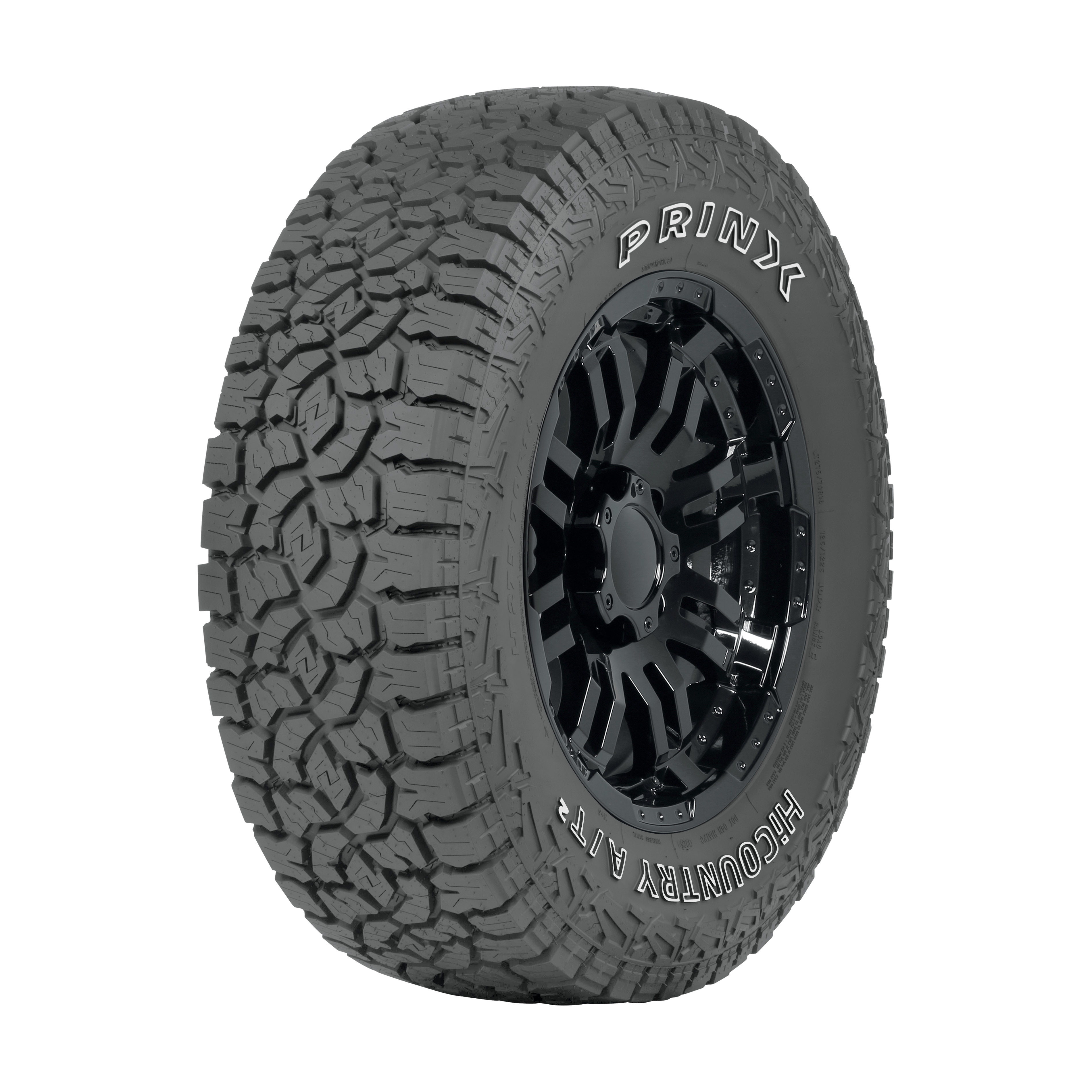 Prinx Tires' HiCountry A/T2 tire is an all-terrain, all-season tire with a fortified sidewall for light trucks and SUVs.