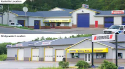 Founded more than 100 years ago, Valley Tire has three locations. (Pictured, the dealership's outlets in Kentville and Bridgewater, Nova Scotia.)