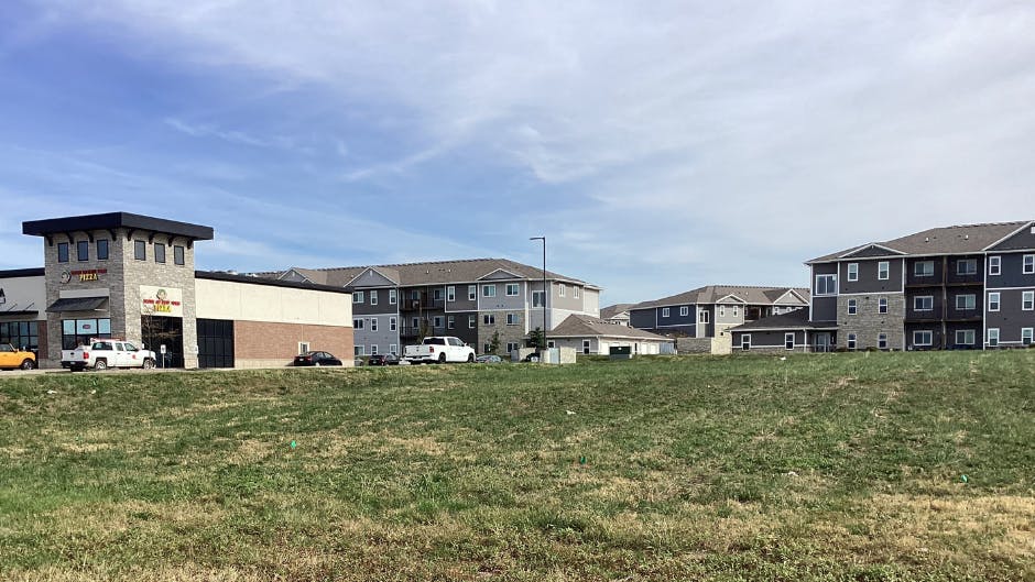 Leeds West Groups plans to open a Big O Tires store on the pictured plot of land in Waukee, Iowa.