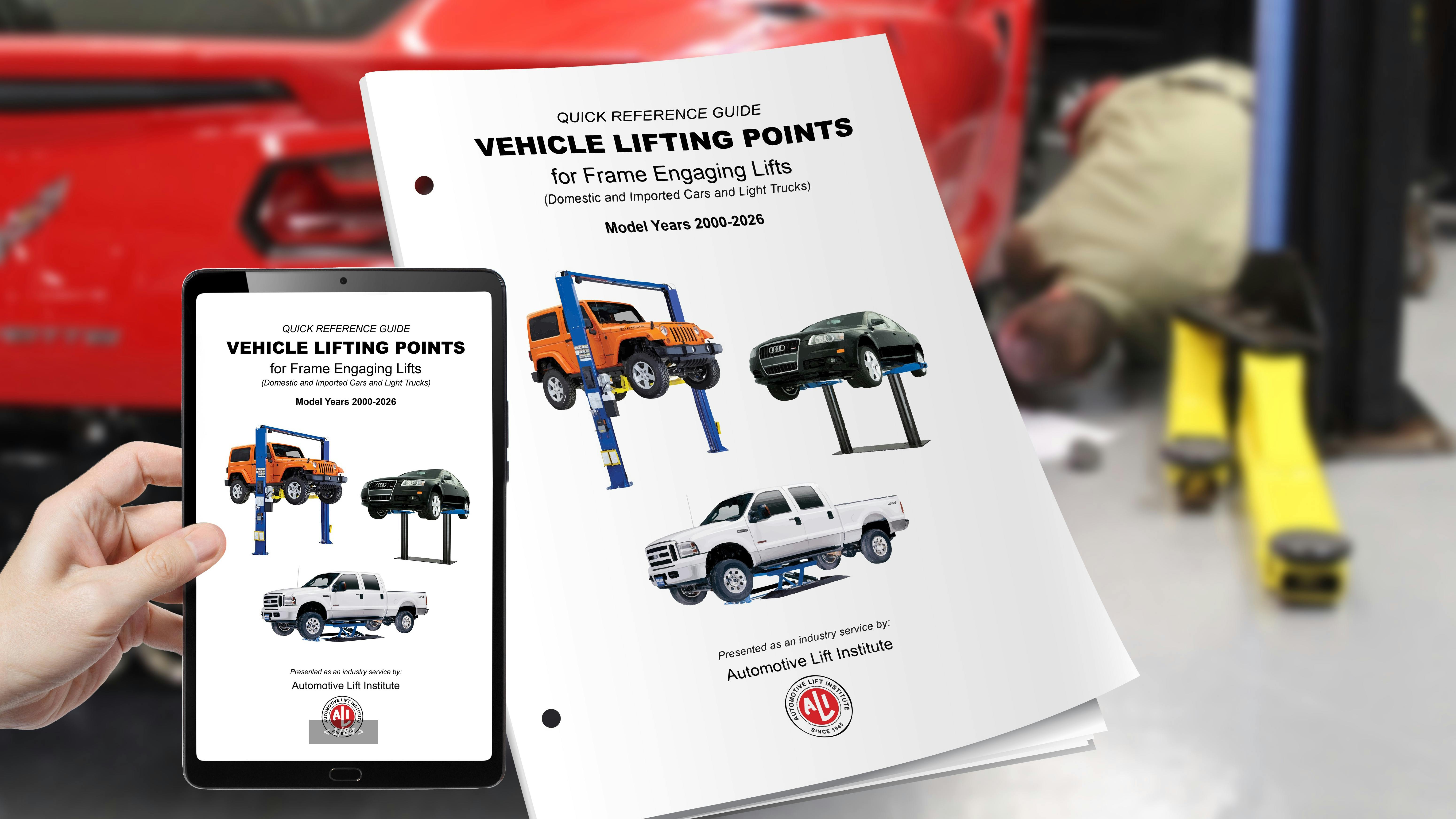The Automotive Lift Institute's new 2026 fifting points guide is available in both print and digital formats.