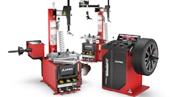 APEX by BendPak's new products include the AL9LC and AL10C two-post lifts, AT26 and AT26A swing-arm tire changers and AB24M and AB28 manual wheel balancers. APEX by BendPak's new products include the AL9LC and AL10C two-post lifts, AT26 and AT26A swing-arm tire changers and AB24M and AB28 manual wheel balancers.