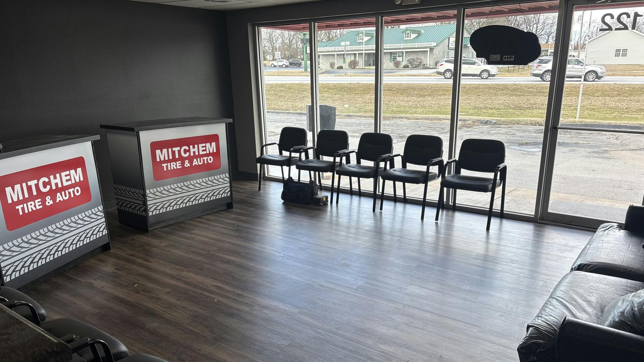 The waiting room of Mitchem Tire Co.'s new store in Republic, Mo.
