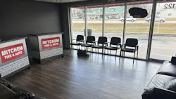 The waiting room of Mitchem Tire Co.'s new store in Republic, Mo.