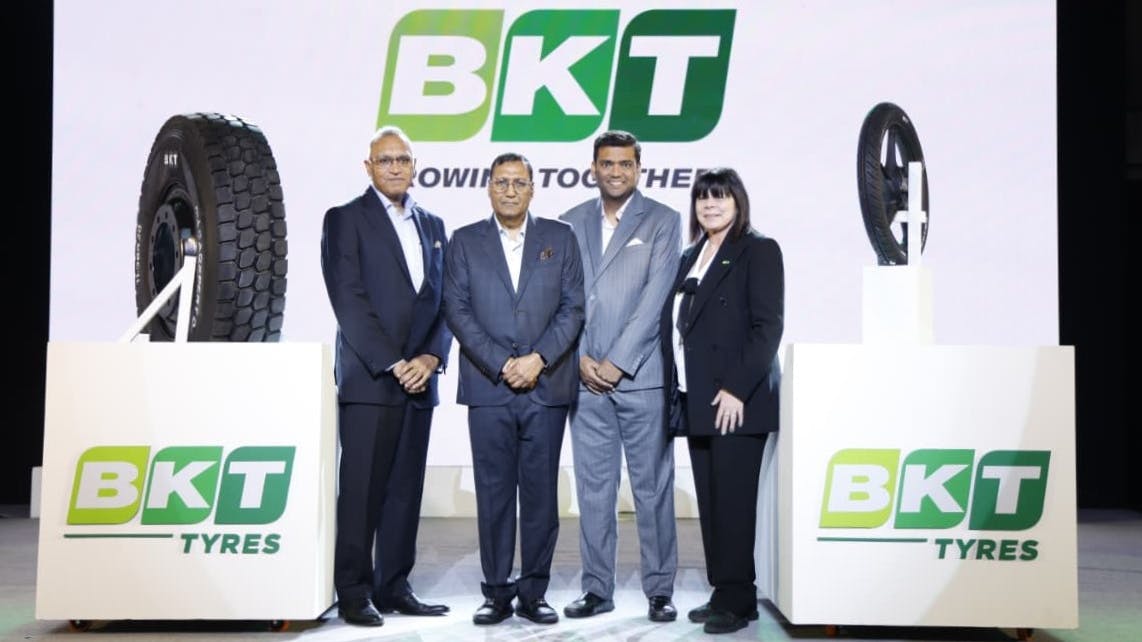'In recent years, our group has reached such a scale and complexity that a more structured representation is required at the brand level,' says Rajiv Poddar, BKT's joint managing director (pictured, second from right.)