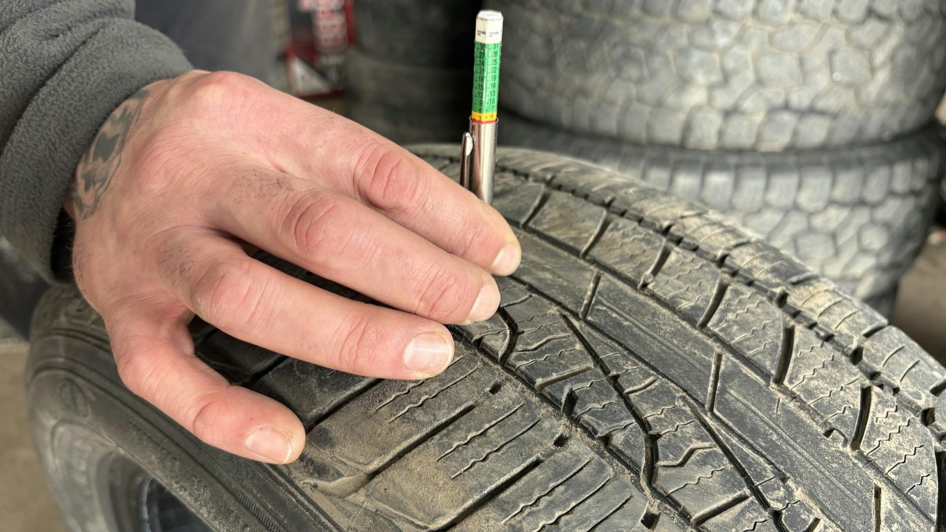 Once a passenger tire reaches below the legal limit of a 2/32-inch tread depth, wear can extend to the tire's body and can severely impact traction and handling, according to Kevin Rohlwing, chief technical officer for the Tire Industry Association.