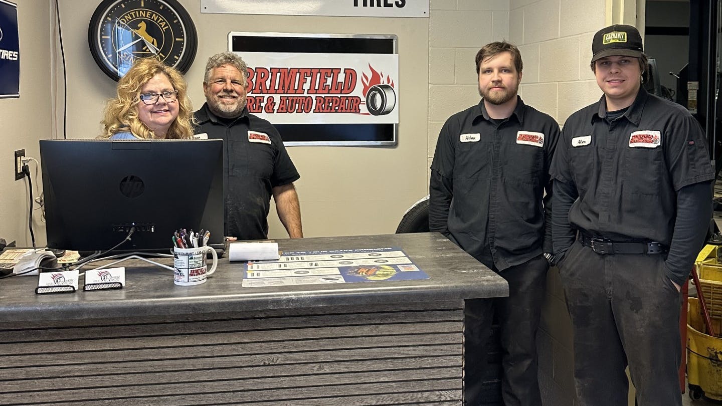 Dan and Andrea Delong along with their two sons, Aidan and Alex Delong, operate Brimfield Tire & Auto Repair in Kent, Ohio as a family.