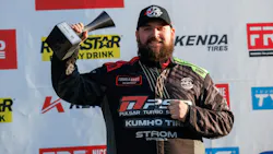 Racing on Kumho Ecsta V730 tires, Jack Shanahan placed third at round one of the Formula DRIFT PRO Championship on Saturday, April 11. Racing on Kumho Ecsta V730 tires, Jack Shanahan placed third at round one of the Formula DRIFT PRO Championship on Saturday, April 11.