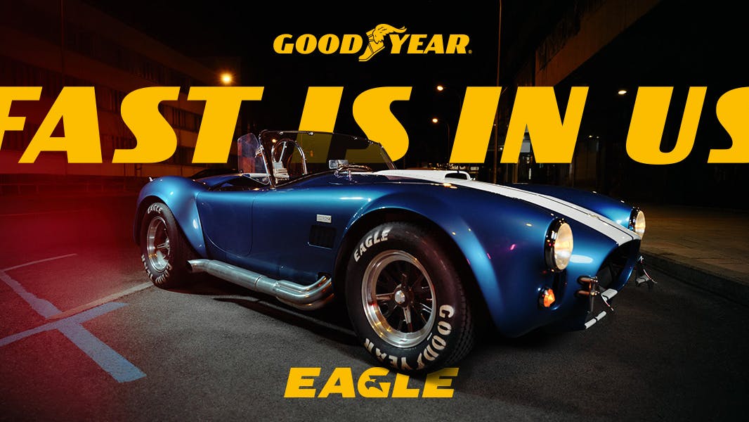 Goodyear Tire & Rubber Co. CEO and President Mark Stewart says the Goodyear Eagle line 'has more than four decades of credibility in performance and racing and 'Fast Is In Us' puts that legacy back to work.'