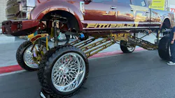 The modification shown in this photo, taken at the 2025 SEMA Show, could fall under the category of 'Just because you can do something doesn't mean you should do it,' especially is drivability and safety are concerns. The modification shown in this photo, taken at the 2025 SEMA Show, could fall under the category of 'Just because you can do something doesn't mean you should do it,' especially is drivability and safety are concerns.