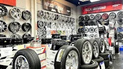 To boost its presence in the classic and vintage vehicle segments, the company displays over 100 custom wheels and mounted tire and wheel sets in the showroom at its Long Beach retail location. To boost its presence in the classic and vintage vehicle segments, the company displays over 100 custom wheels and mounted tire and wheel sets in the showroom at its Long Beach retail location.