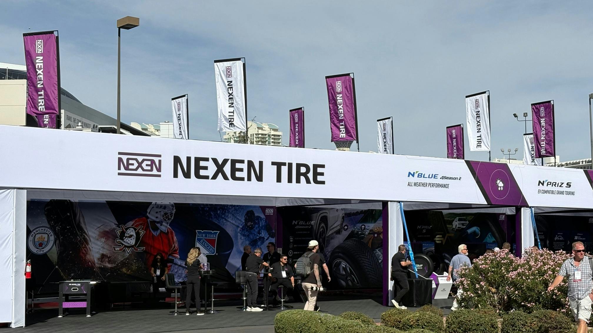 According to Nexen Tire America officials, the new warehouse enables the company's Canadian division 'to hold local inventory year-round.' (Pictured, Nexen's 2025 SEMA Show booth.)