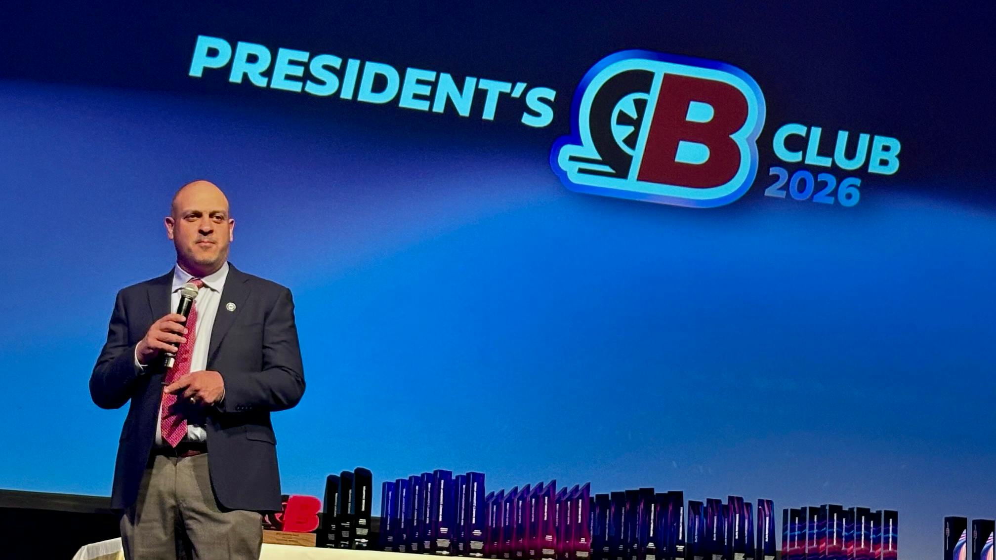 The market for tire dealership acquisitions 'is very attractive right now,' said Joe Buscaglia, CEO of Big Brand Tire & Service (pictured at Big Brand Tire & Service's President's Club event, held this past April in Las Vegas, Nev.)