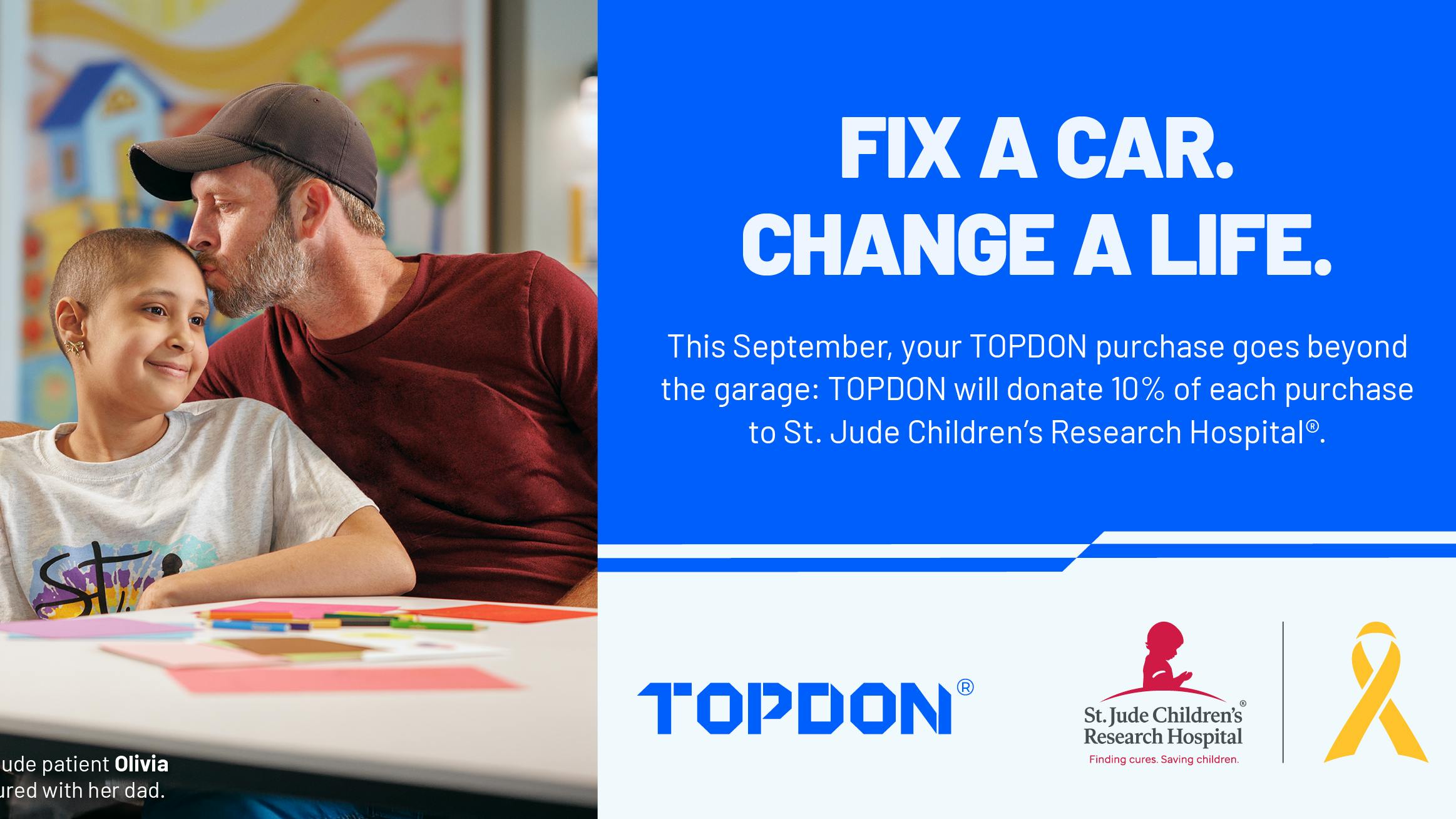 Topdon USA will donate 10% of every sale made through its website to St. Jude's Children's Research Hospital.