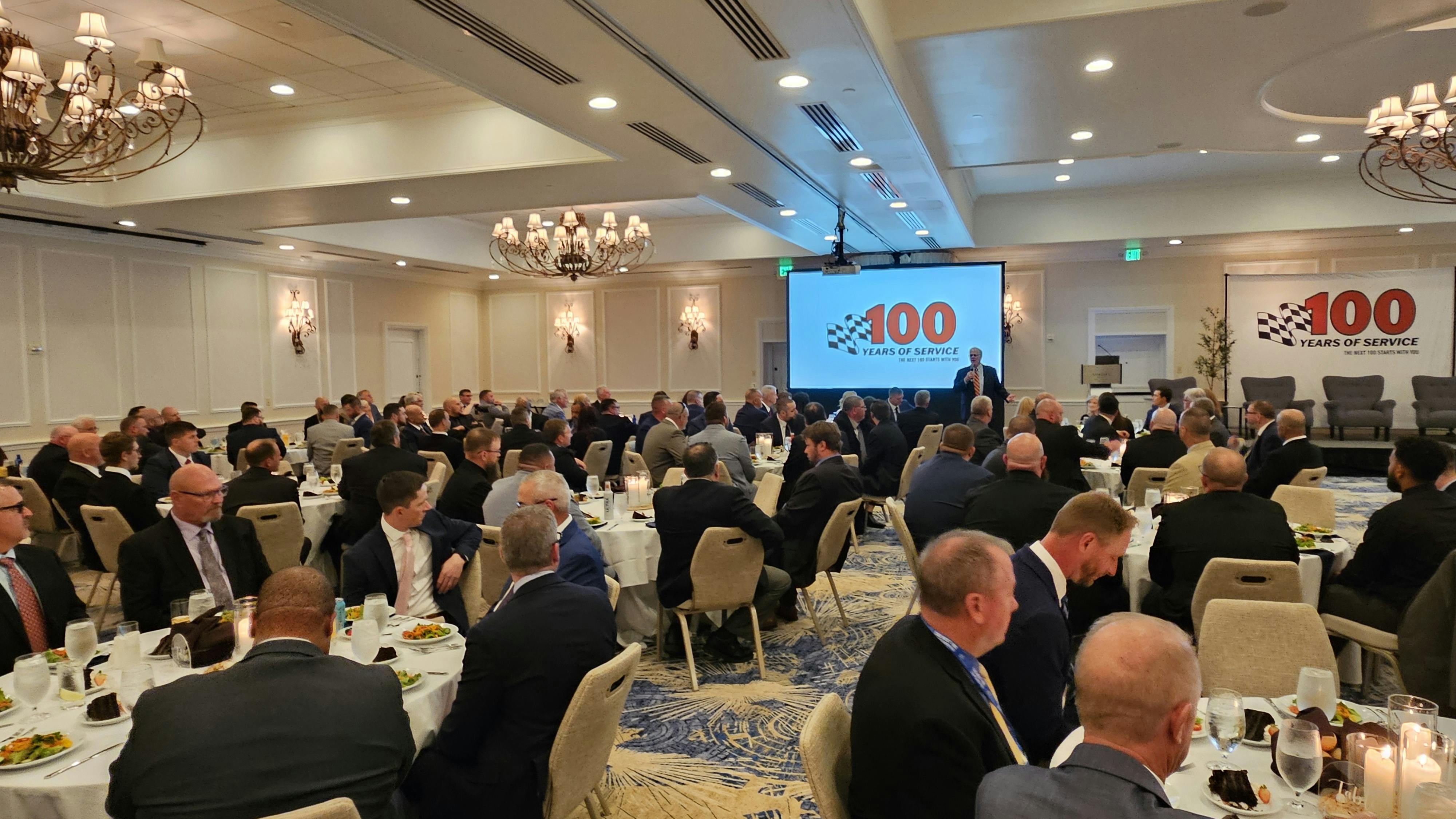 More than 250 guests gathered for VIP Tires &amp; Service's 100th anniversary celebration in Rockport, Maine. Many were VIP Tires &amp; Service employees.