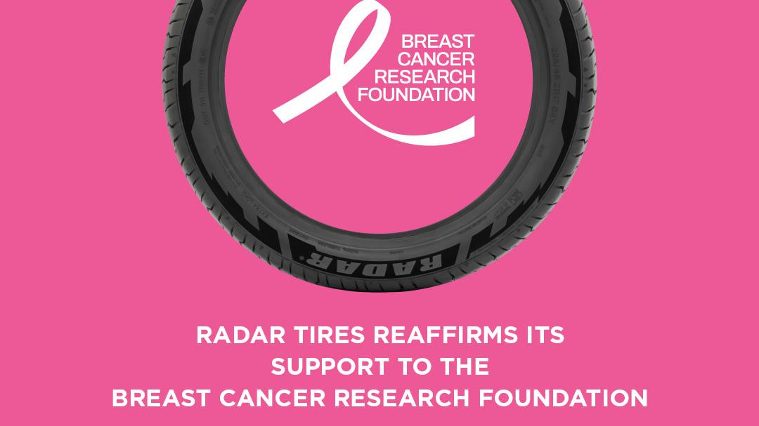 Radar Tires has funded more than 31,000 hours of breast cancer research and in 2026 has pledged to donate a minimum of $50,000 to the Breast Cancer Research Foundation.