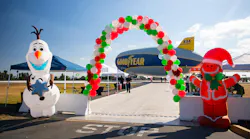 'Over the past 16 years, toy drives at Goodyear Blimp bases have collected more than 300,000 toys and raised more than $875,000 for the Marine Toys for Tots Program,' say Goodyear Tire & Rubber Co. officials.