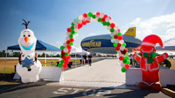 'Over the past 16 years, toy drives at Goodyear Blimp bases have collected more than 300,000 toys and raised more than $875,000 for the Marine Toys for Tots Program,' say Goodyear Tire & Rubber Co. officials.