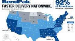 BendPak Inc.'s new warehouse serves customers in New England, the Mid-Atlantic states and parts of the Great Lakes region.